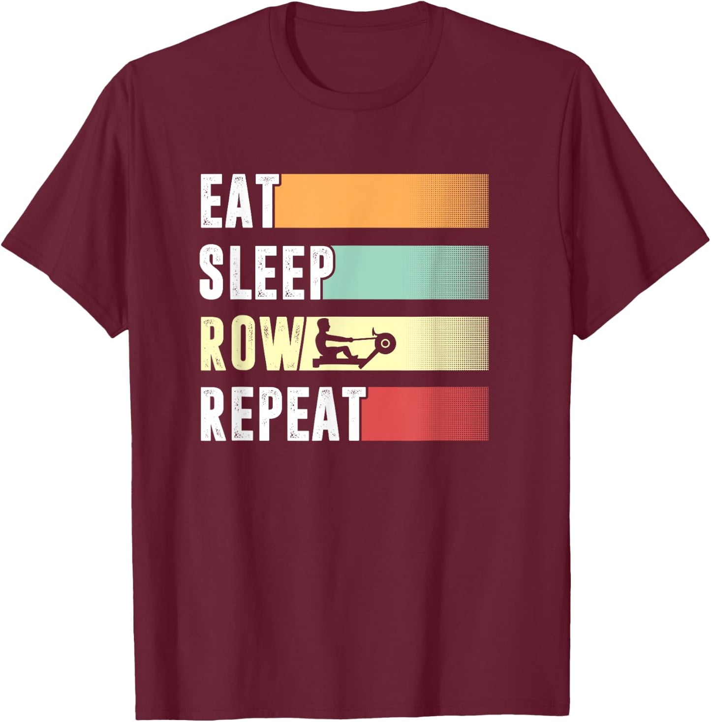 Rowing Machine Exercise Erg Workout Fitness Funny Ergometer T-Shirt - T-Shirt | Maroon