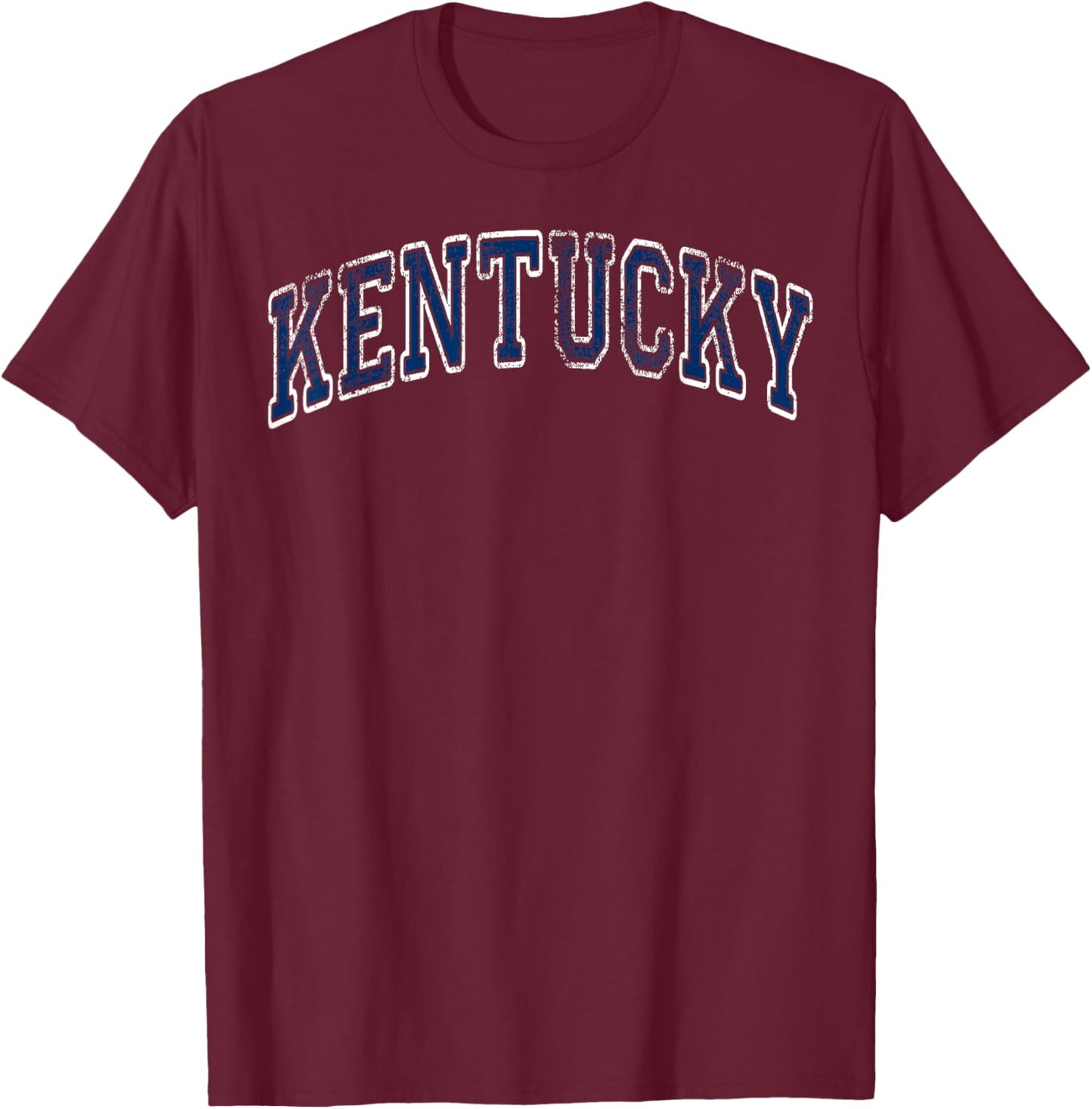 Kentucky KY Retro Vintage Athletic Sports Design Blue Style T-Shirt - T-Shirt | Maroon