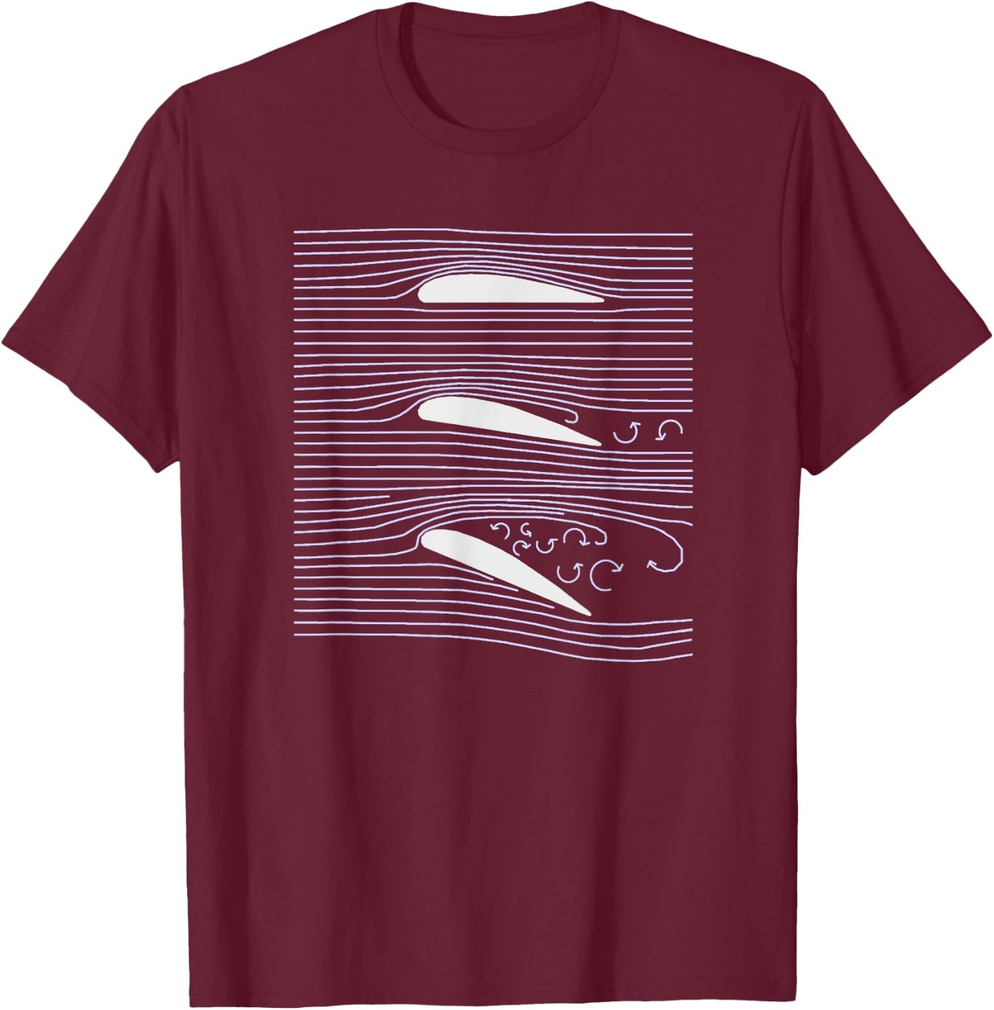 Wing Aerospace Airfoil Stall Diagram T-Shirt - T-Shirt | Maroon