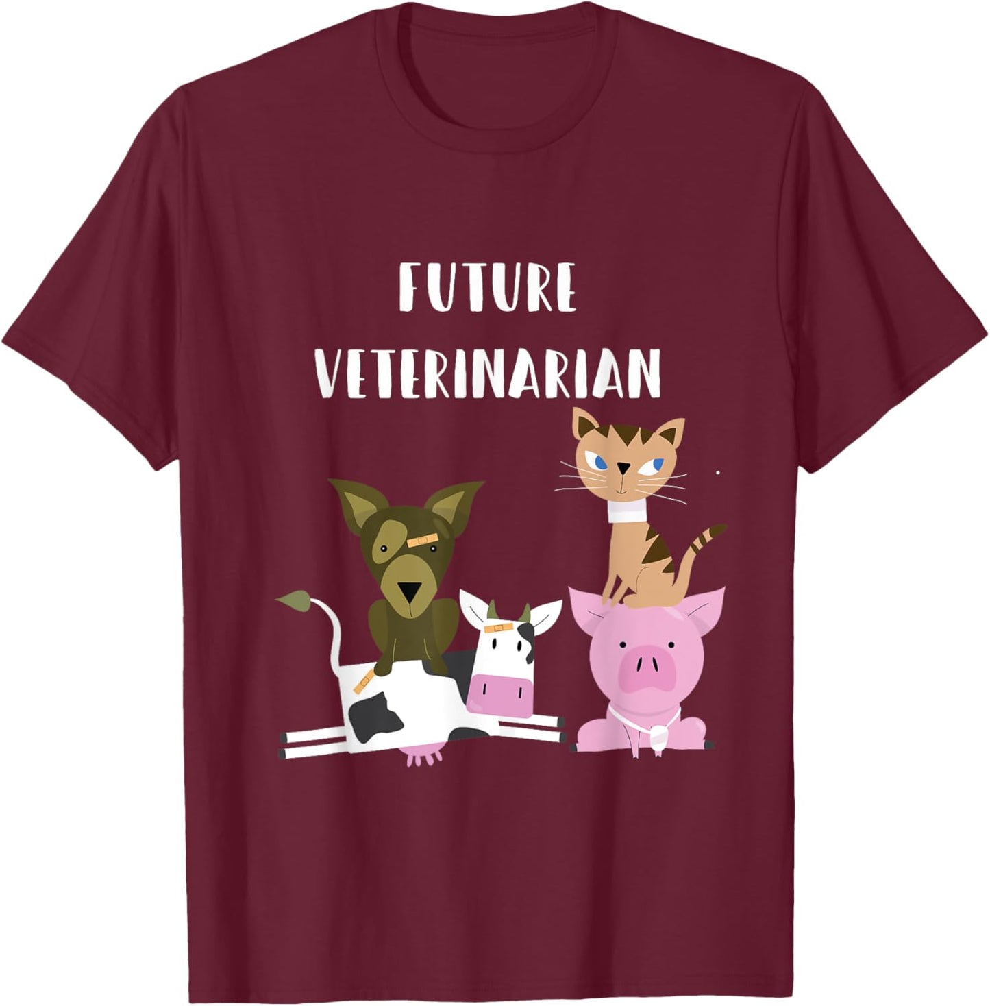 Future Veterinarian Funny Animal Lover T Shirt T-Shirt - T-Shirt | Maroon