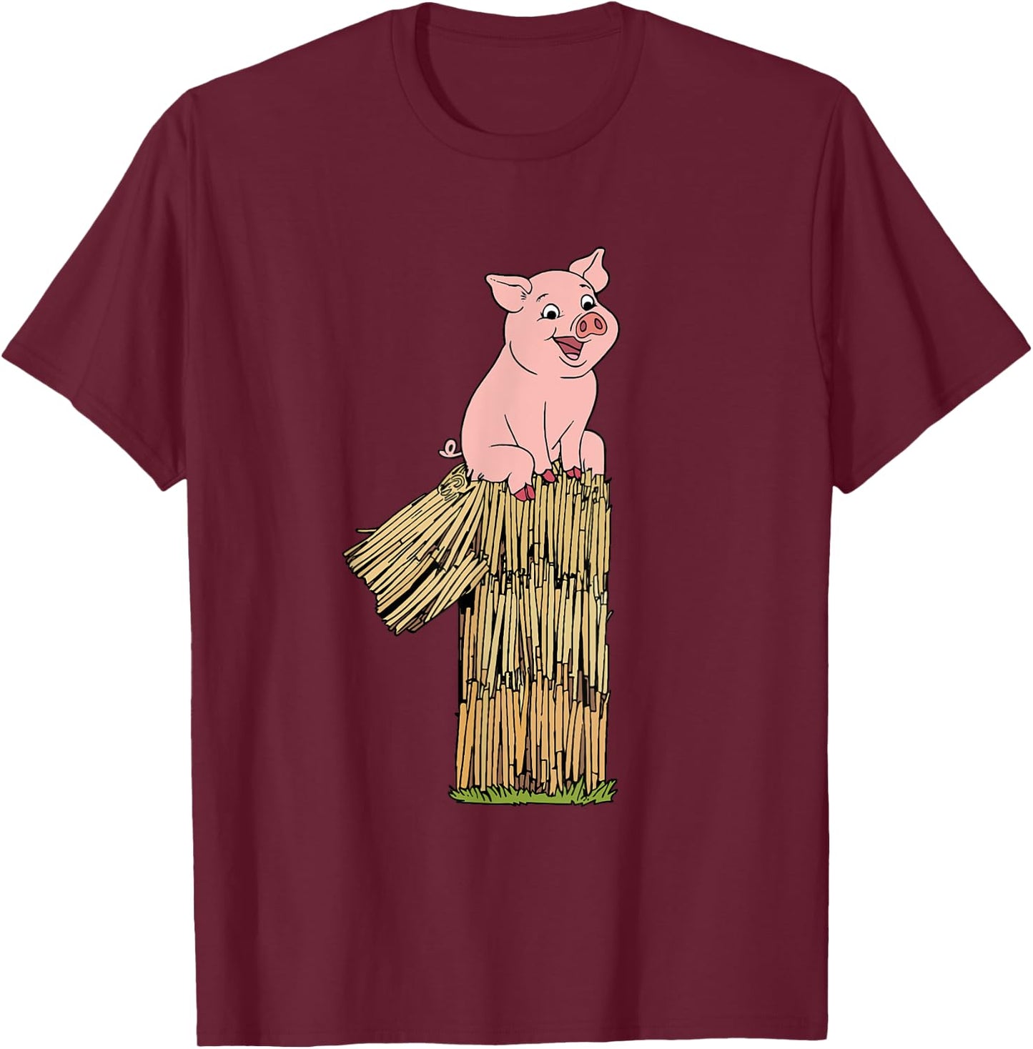 Three Little Pigs Pig 1 Halloween Costume Kids Adults T-Shirt - T-Shirt | Maroon