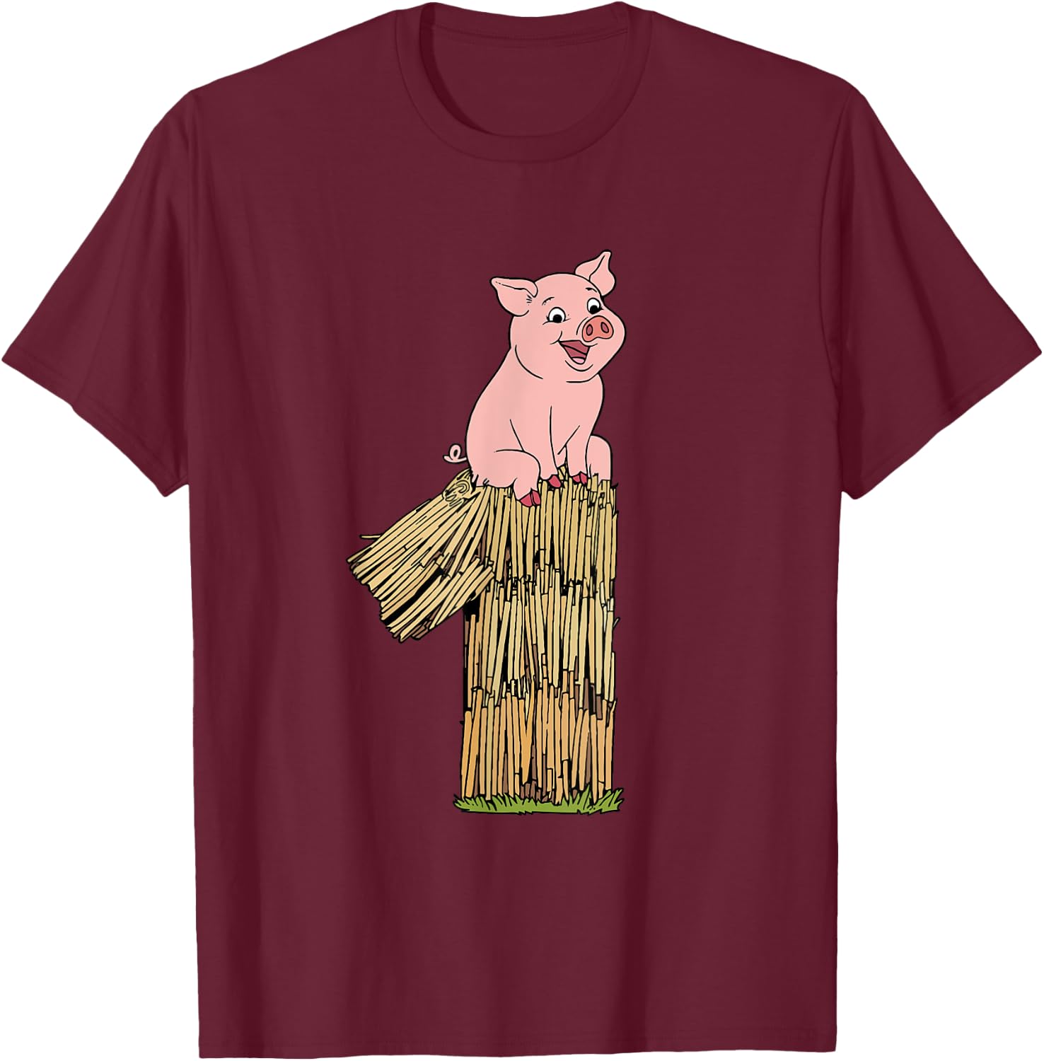 Three Little Pigs Pig 1 Halloween Costume Kids Adults T-Shirt - T-Shirt | Maroon