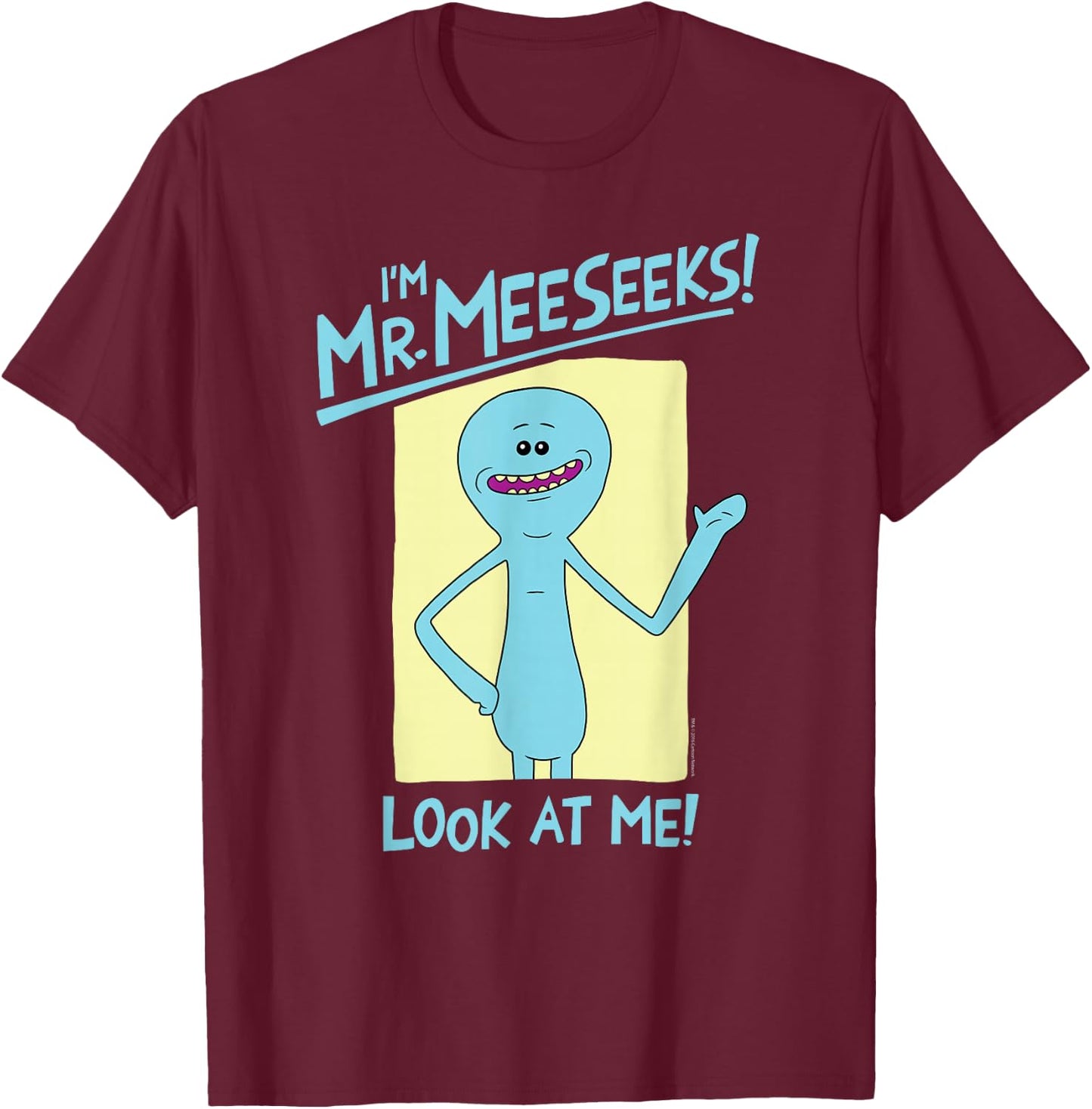 Ripple Junction Rick and Morty I'm Mr. Meeseeks! - Women's Black Cartoon - Small - Classic Fit - Short Sleeve - - All Seasons - 1 Count T-Shirt - T-Shirt | Maroon