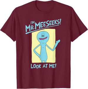 Ripple Junction Rick and Morty I'm Mr. Meeseeks! - Women's Black Cartoon - Small - Classic Fit - Short Sleeve - - All Seasons - 1 Count T-Shirt - T-Shirt | Maroon