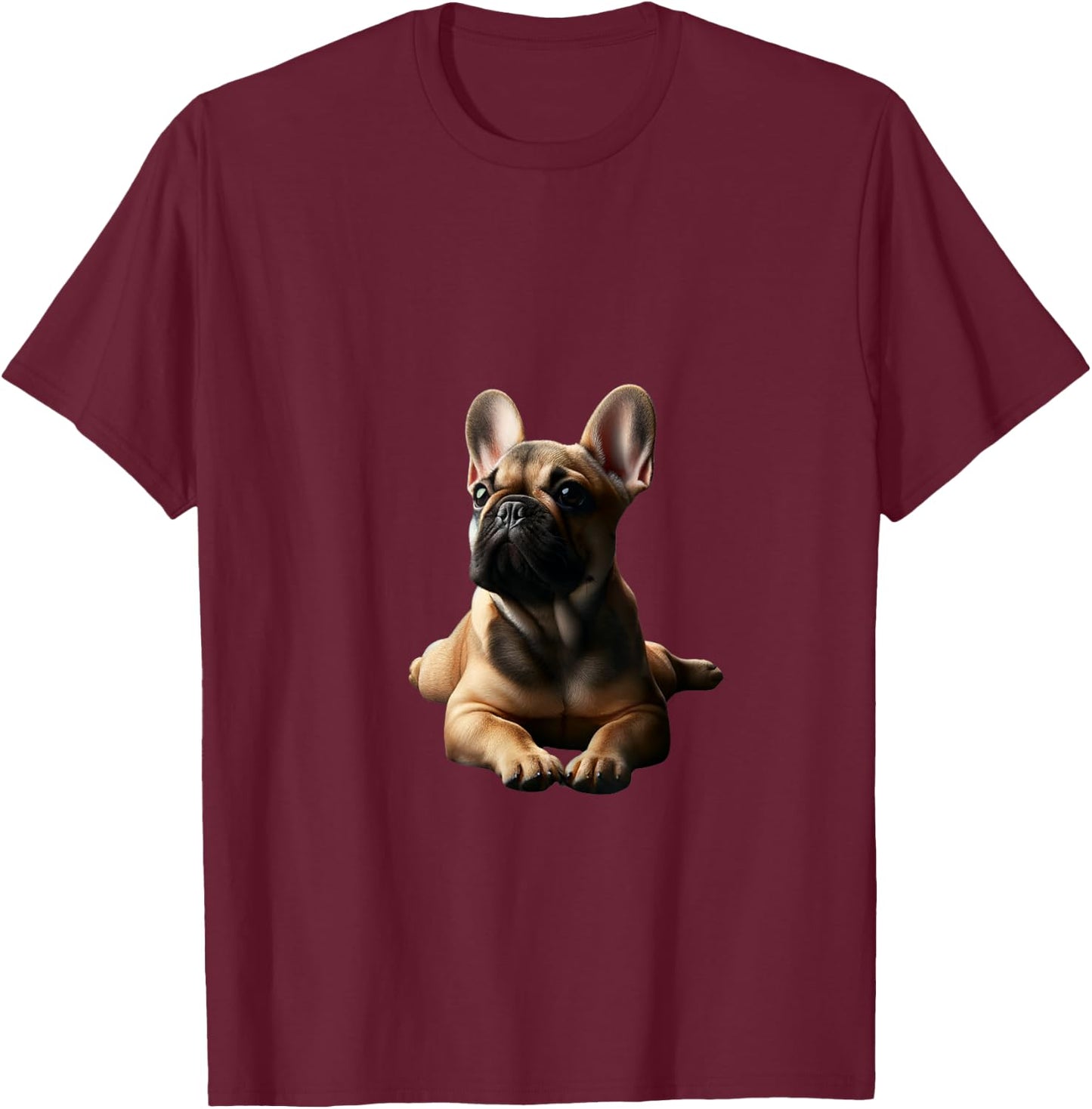 Fawn French Bulldog Shirt Frenchie Mom Dad Dog Puppy Pet T-Shirt - T-Shirt | Maroon