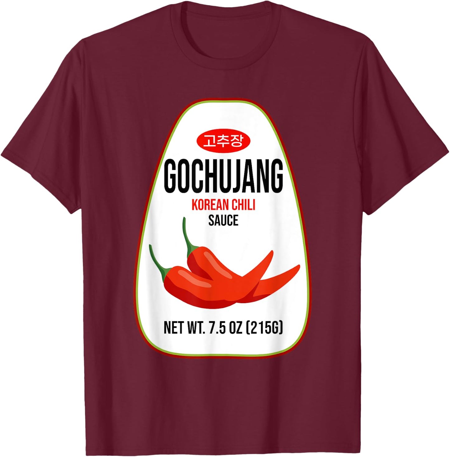 Gochujang Korean Chili Paste Halloween Easy DIY Lazy Costume T-Shirt - T-Shirt | Maroon