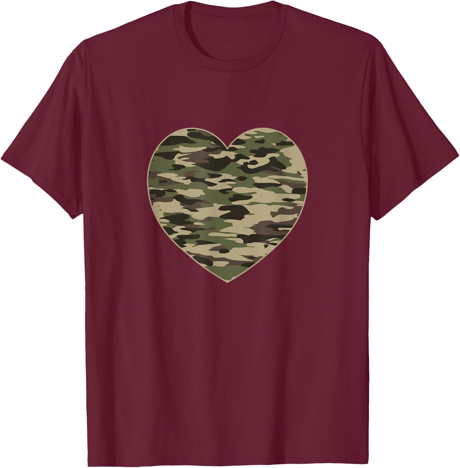 Heart Camoflauge Clothing Women Men Camo Military Tactical T-Shirt - T-Shirt | Maroon