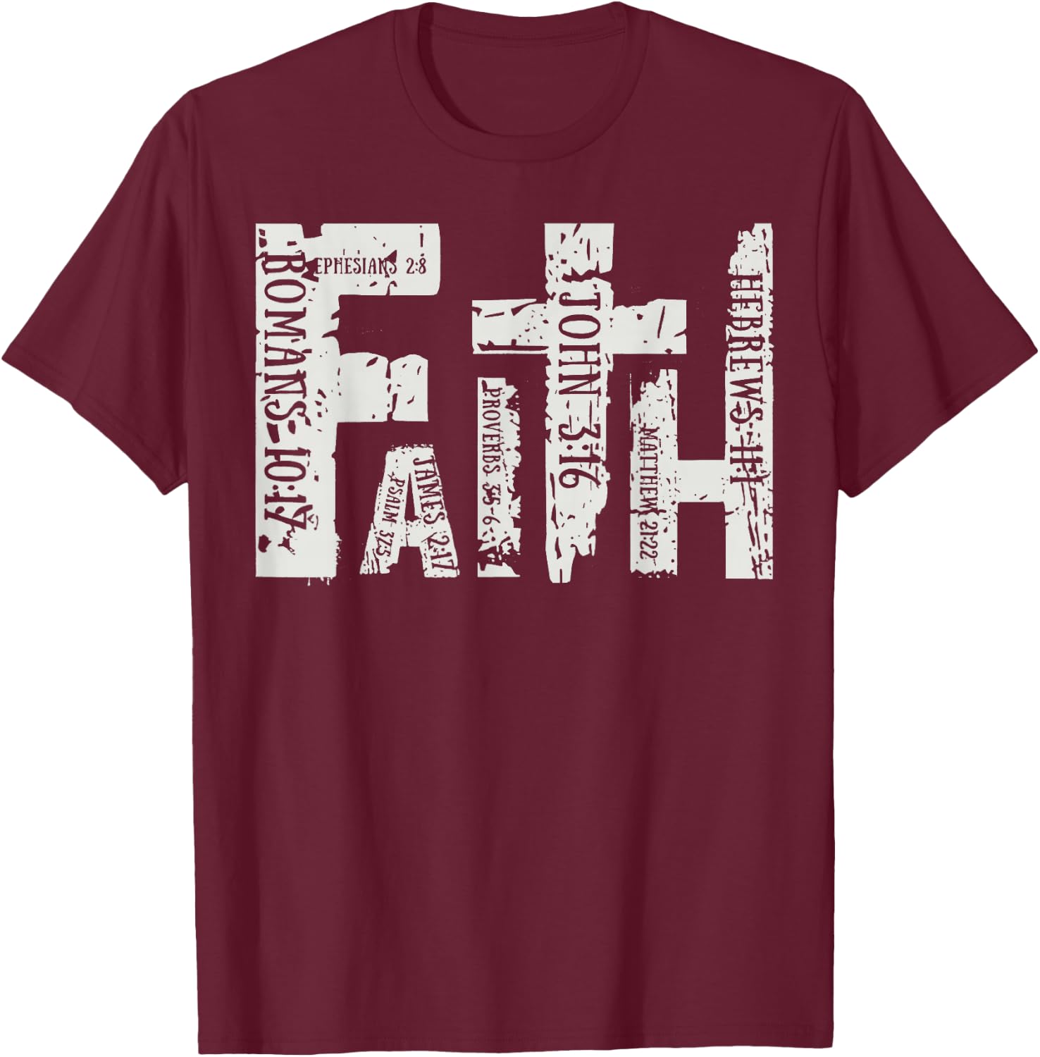 Faith Over Fear Christian Jesus Faith Retro Christian T-Shirt - T-Shirt | Maroon