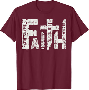 Faith Over Fear Christian Jesus Faith Retro Christian T-Shirt - T-Shirt | Maroon