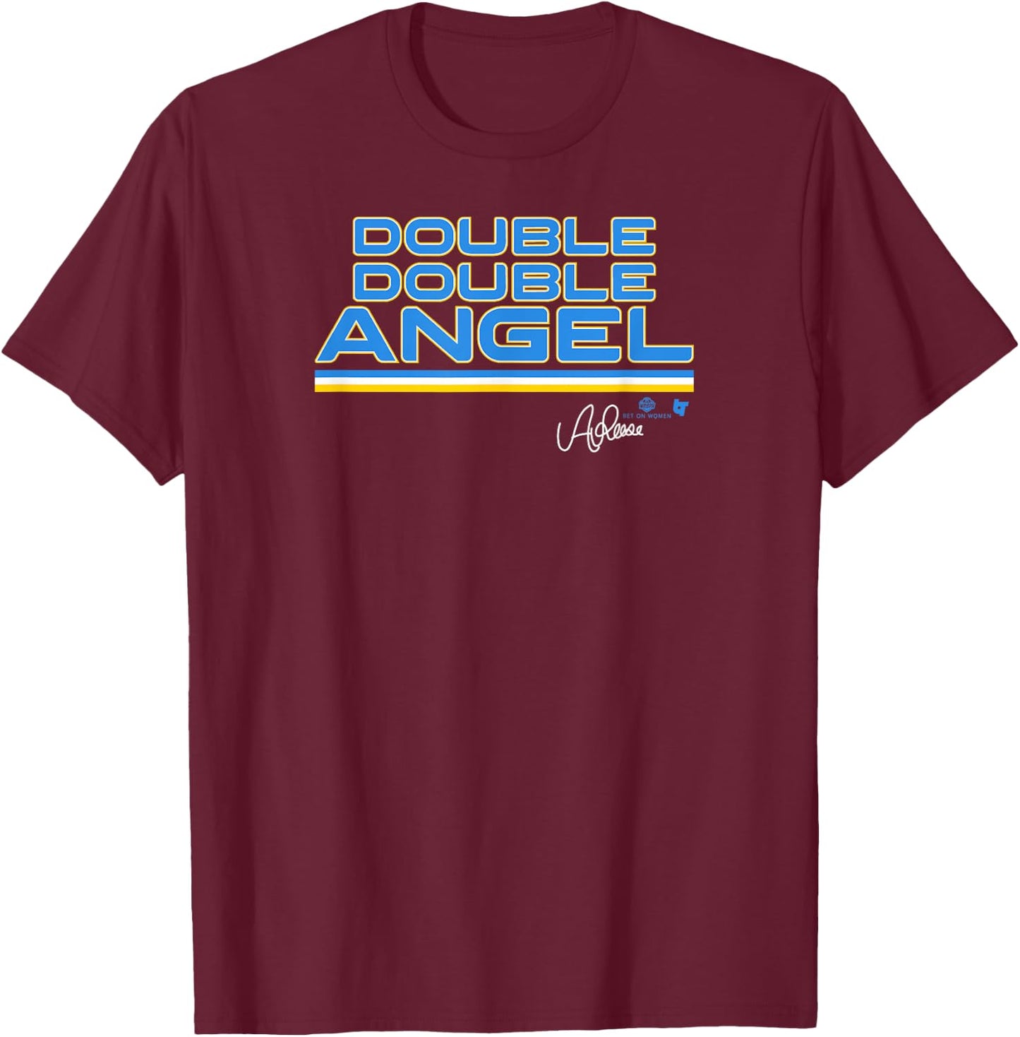 Angel Reese - Double Double Angel - Chicago Basketball T-Shirt - T-Shirt | Maroon