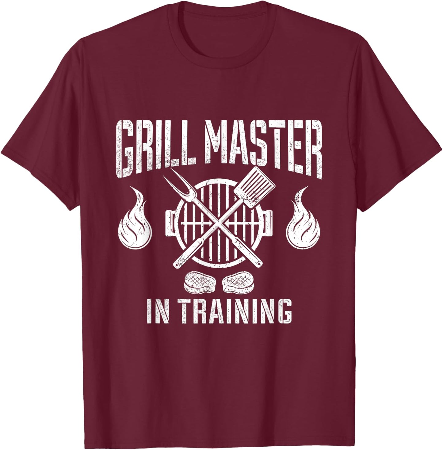 Grill Master In Training Funny BBQ Lover Grilling Barbecue T-Shirt - T-Shirt | Maroon