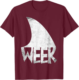 Shark Fin Art Simple Week 2025 Design for Ocean Sharks Lover T-Shirt - T-Shirt | Maroon