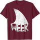 Shark Fin Art Simple Week 2025 Design for Ocean Sharks Lover T-Shirt - T-Shirt | Maroon