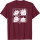The Aristocats - Marie White Cat Character Face Grid T-Shirt - T-Shirt | Maroon