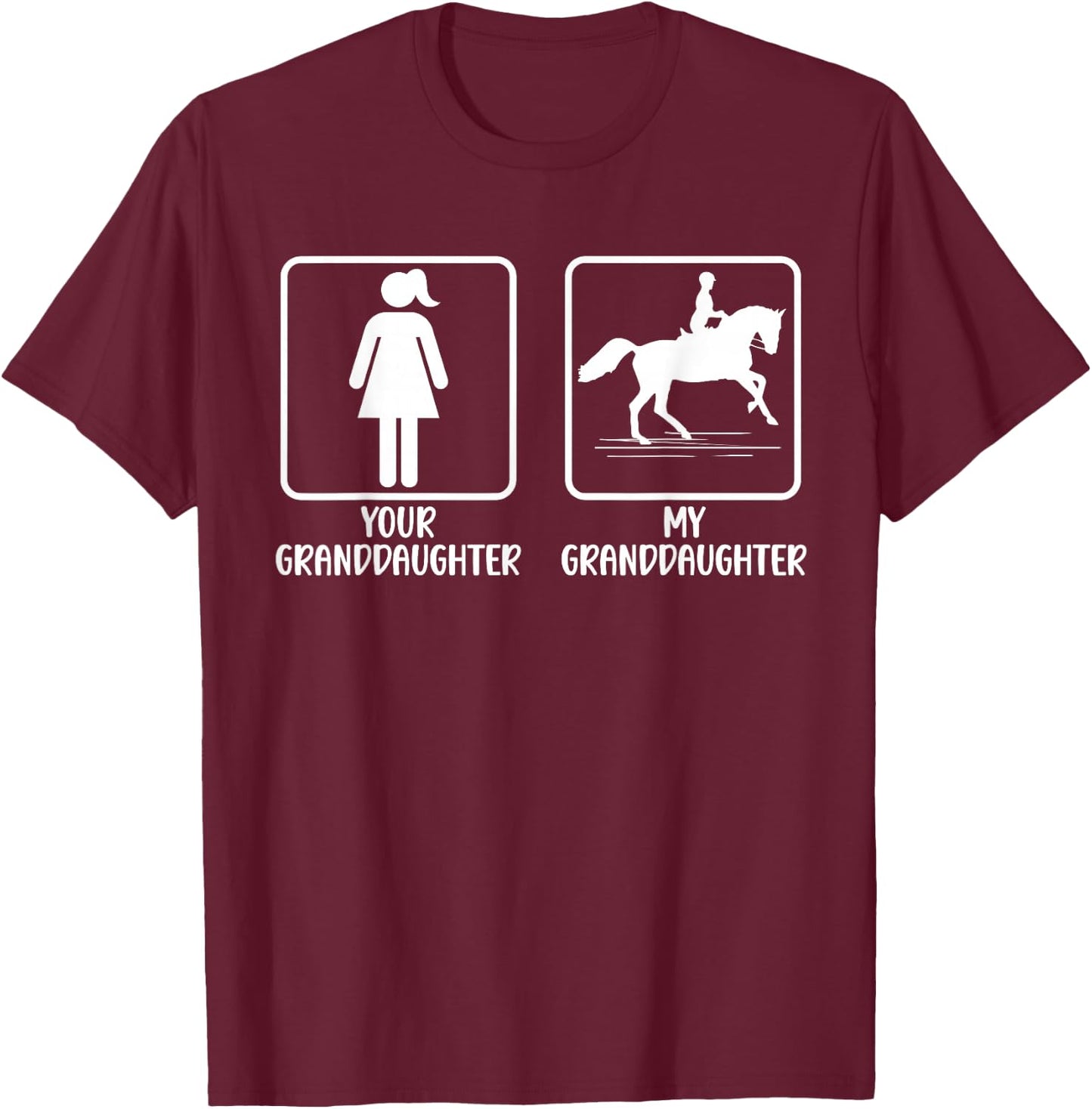 My Granddaughter Horse Show Grandma Equestrian Grandmother T-Shirt - T-Shirt | Maroon