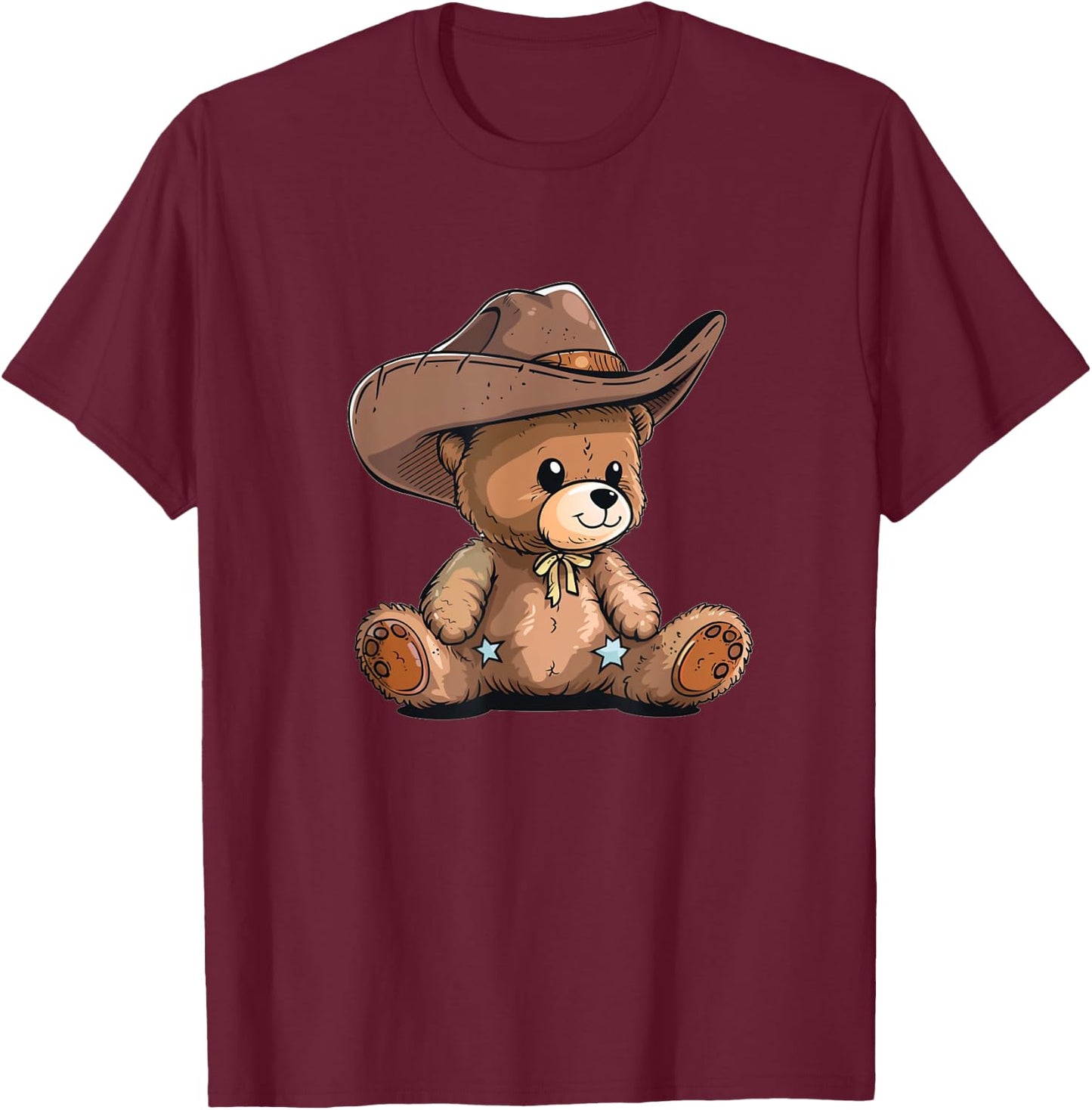 Cute Cowboy Teddy Bear T-Shirt - T-Shirt | Maroon