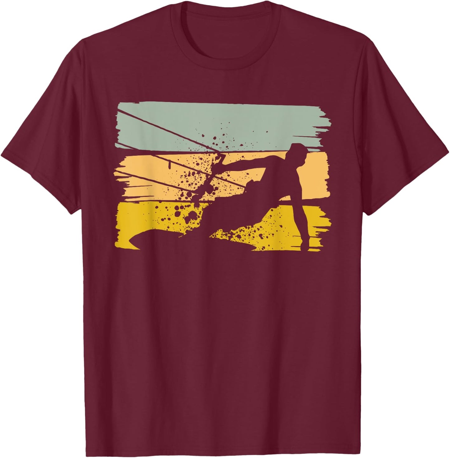 Vintage Kite Surfing, Kiteboarding, Kiter, Water Sports Fun T-Shirt - T-Shirt | Maroon