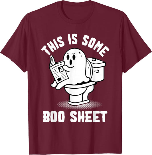 Trick Or Treat Spooky Ghost This Is Some Boo Sheet Halloween T-Shirt - T-Shirt | Maroon