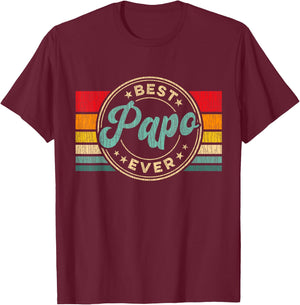 Best Papo Ever Vintage Retro Father's Day Gift T-Shirt - T-Shirt | Maroon