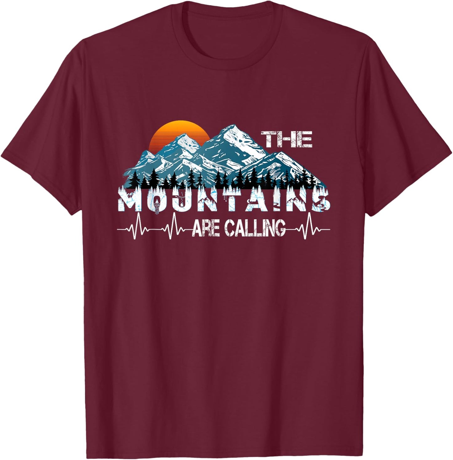The Mountains Are Calling T-Shirt - T-Shirt | Maroon