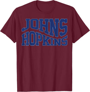 Vintage Johns C Hopkins Wave Text Name Hometown T-Shirt - T-Shirt | Maroon