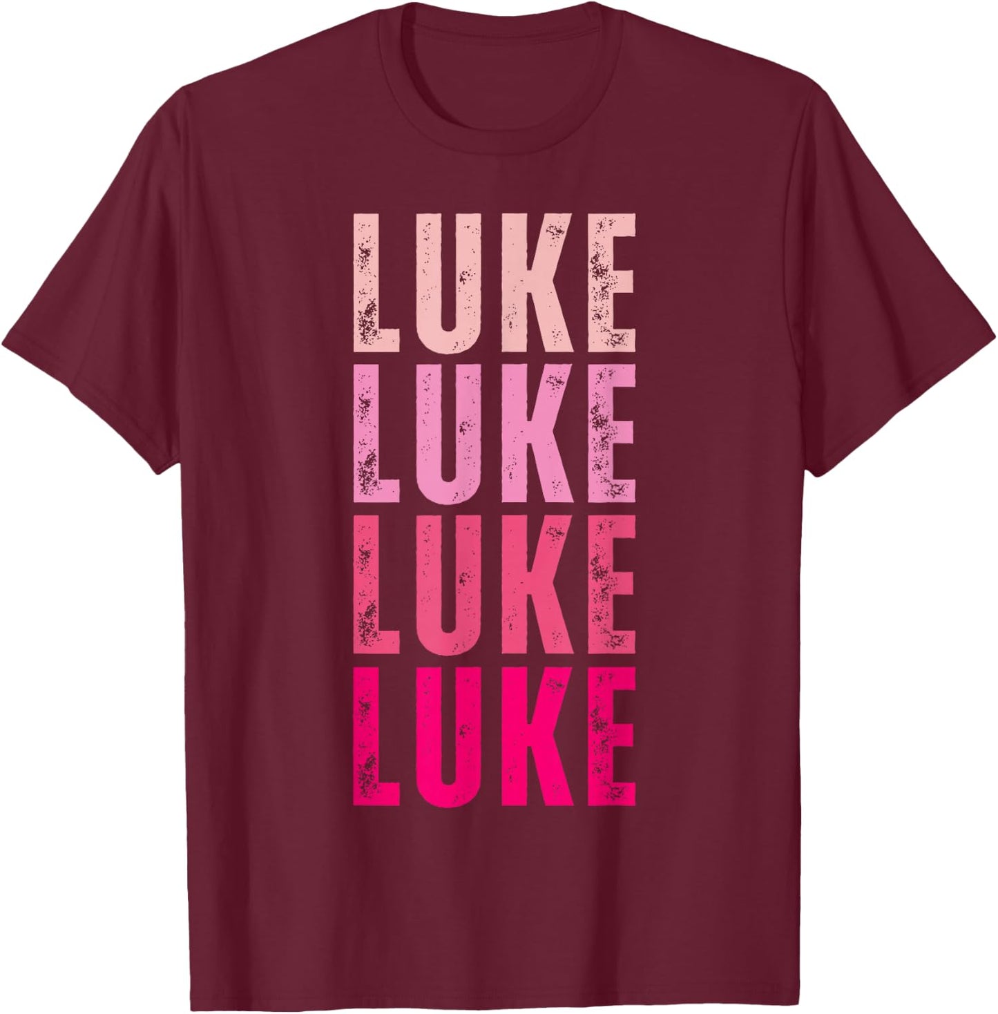 Personalized Name Luke I Love Luke Vintage T-Shirt - T-Shirt | Maroon