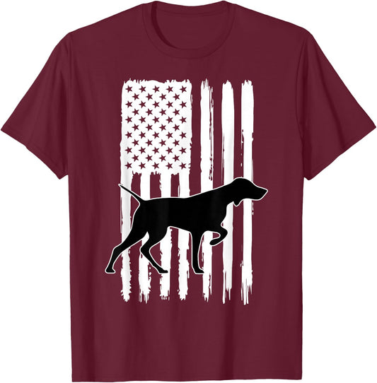 vizsla American Flag USA Patriot vizsla dad vizsla mom T-Shirt - T-Shirt | Maroon