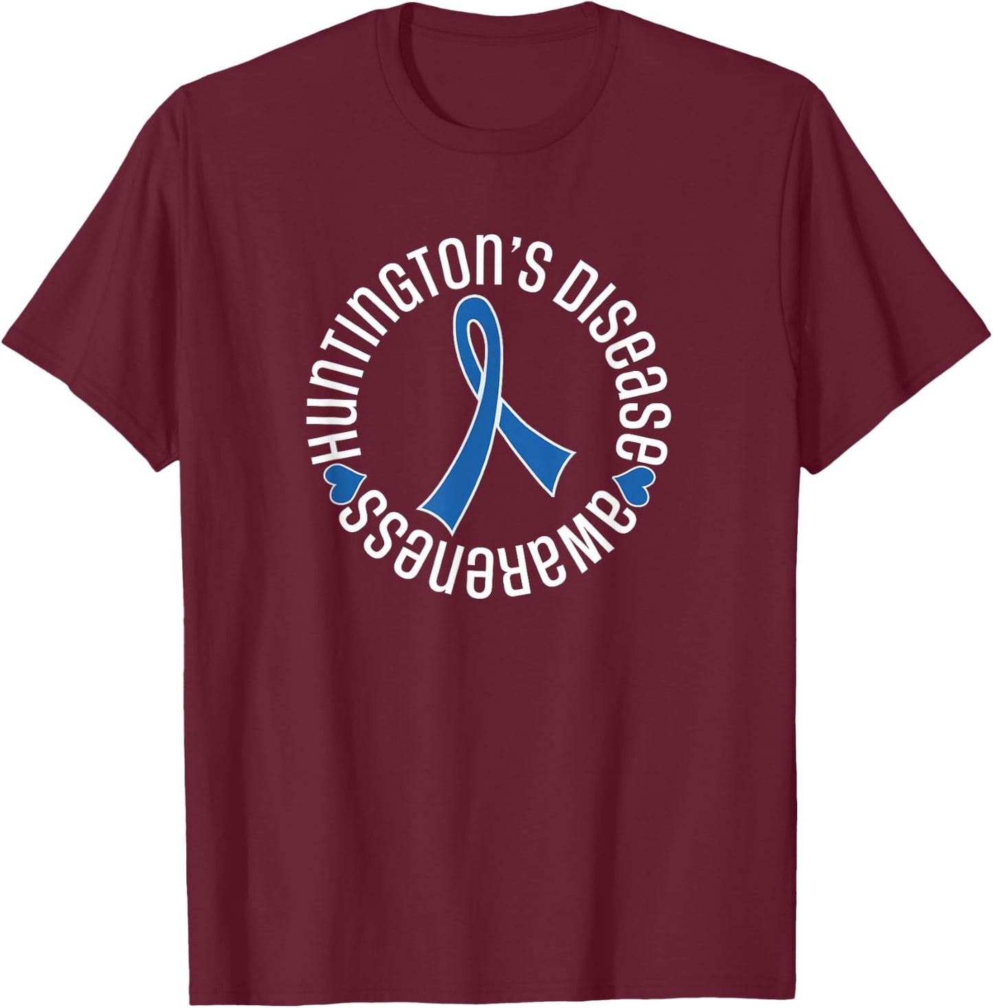 Huntington's Disease Awareness Ribbon Walk T-Shirt - T-Shirt | Maroon