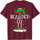 The Bearded Elf Christmas Family Matching Xmas Beard Funny T-Shirt - T-Shirt | Maroon