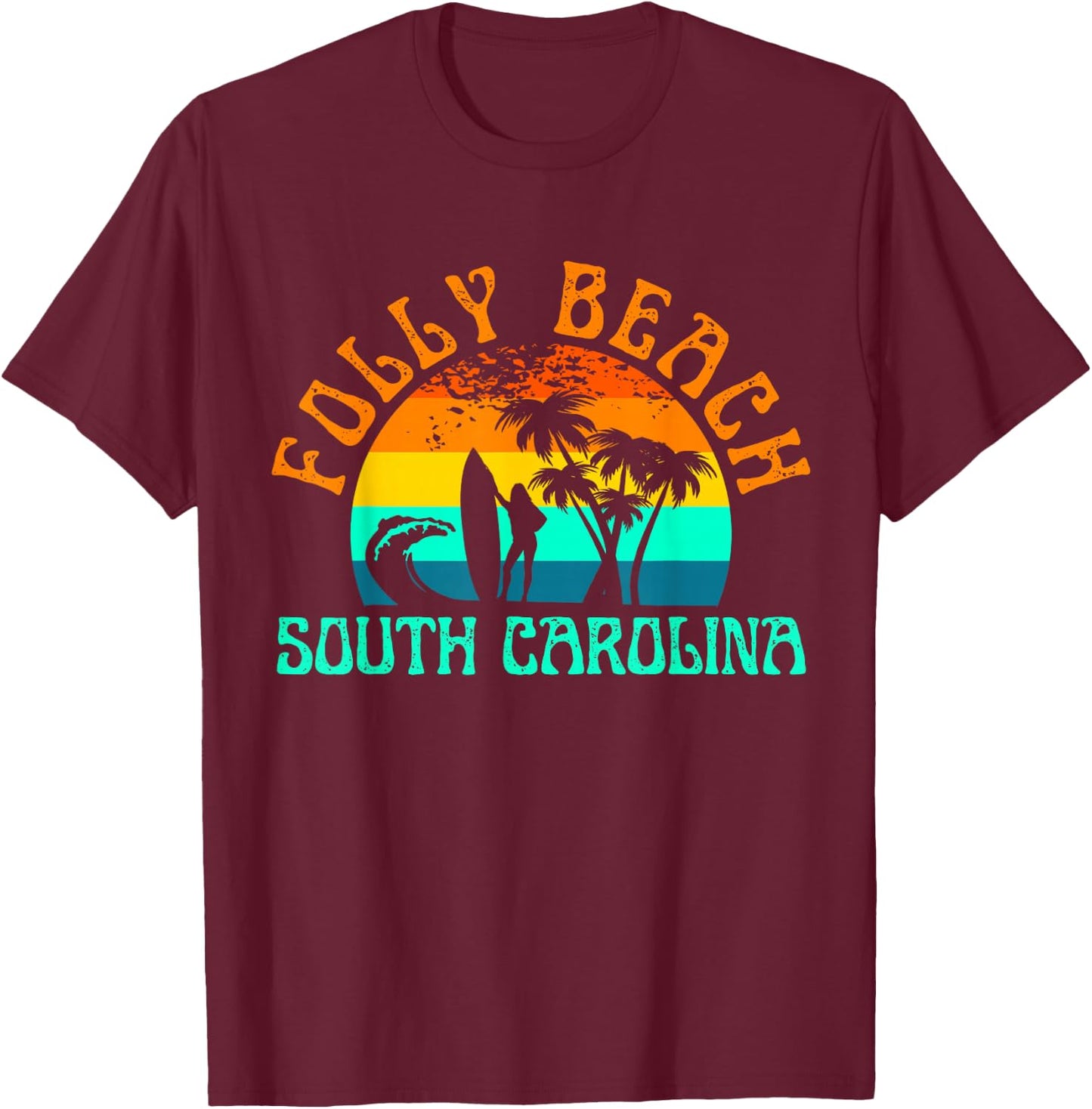 Folly Beach T-Shirt - T-Shirt | Maroon