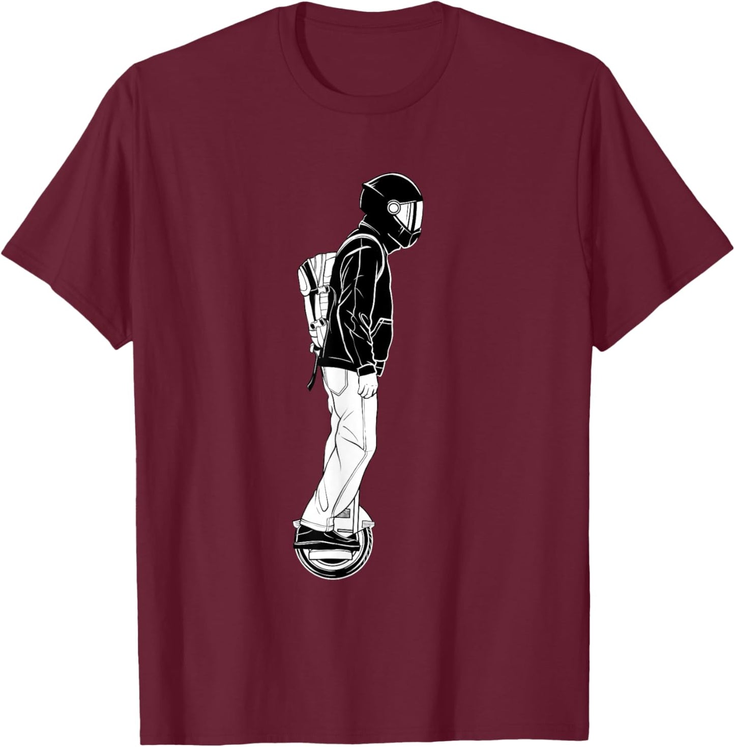 Funny Monowheel Design Women Electric Unicycle EUC T-Shirt - T-Shirt | Maroon