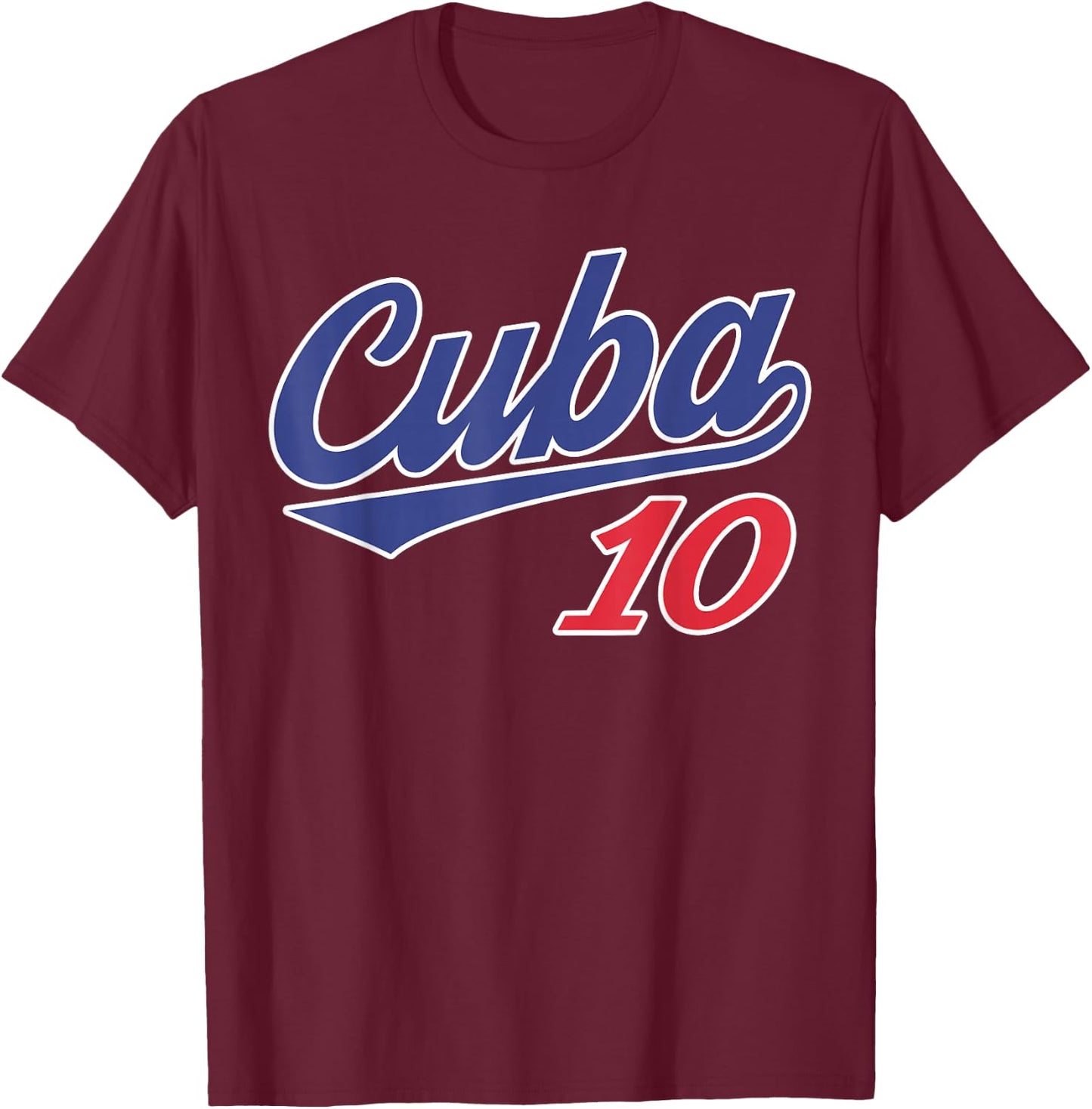 Cuba 10 Baseball Player Cuban Baseball Fans T-Shirt - T-Shirt | Maroon