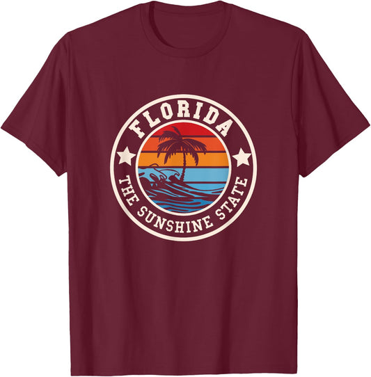 FLORIDA - Retro / Throwback Design - Classic T-Shirt - T-Shirt | Maroon