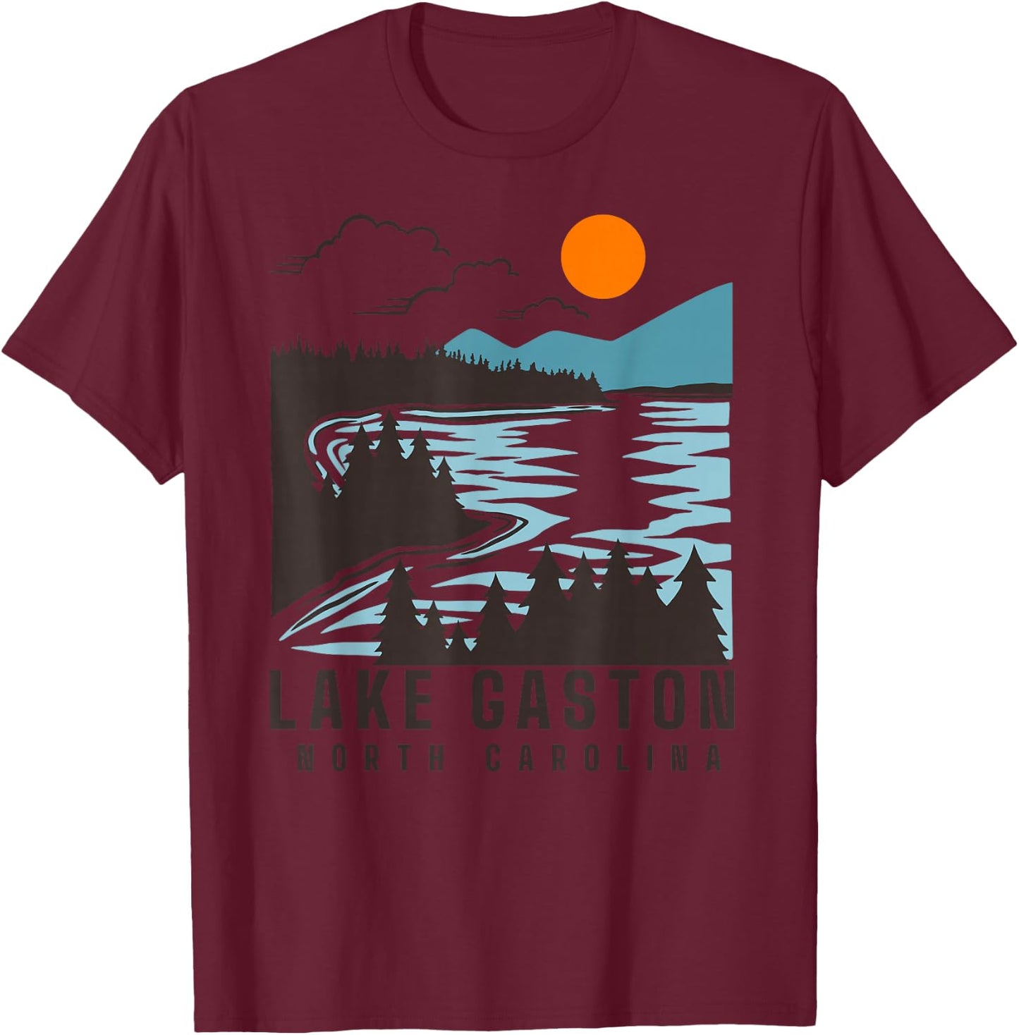 Lake Gaston North Carolina Summer Lake Life Boating T-Shirt - T-Shirt | Maroon