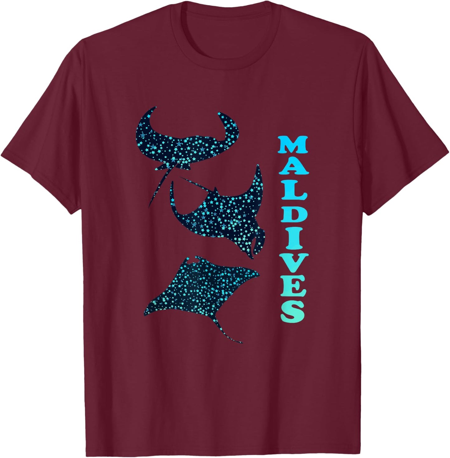 Manta Ray Maldives T-Shirt - T-Shirt | Maroon