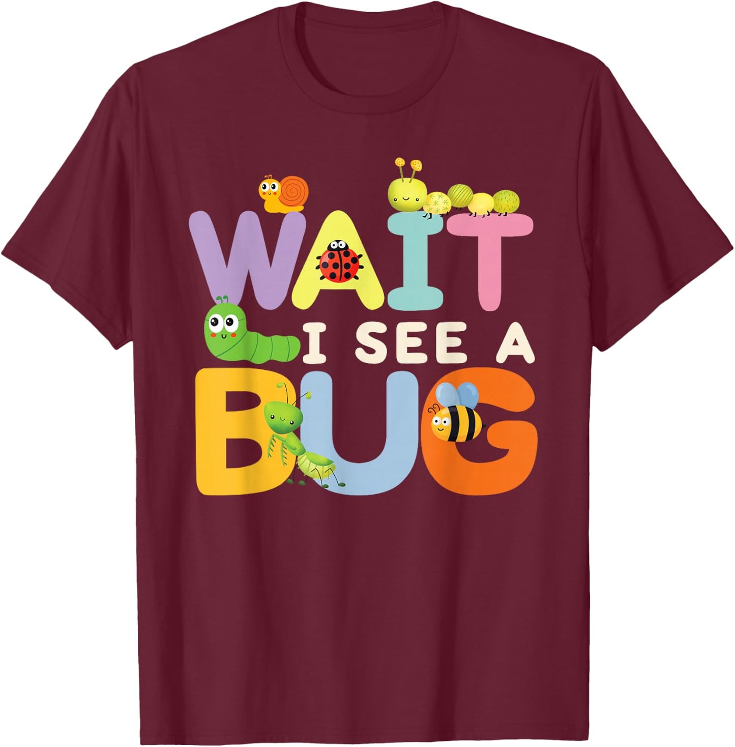 Funny Bug Insects Lovers Entomology Students Boys Girls Kids T-Shirt - T-Shirt | Maroon