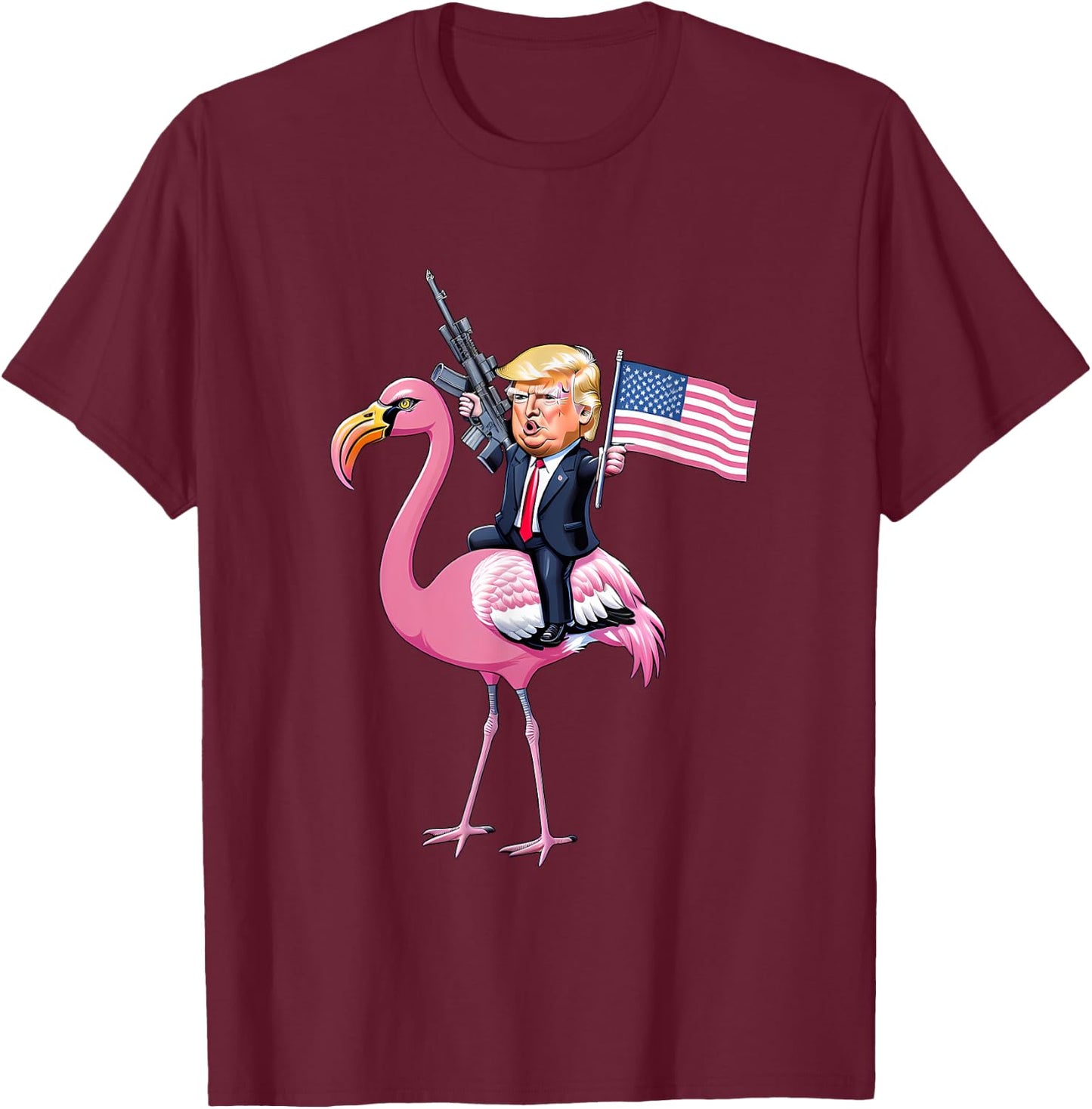President Donald Trump Flamingo T-Shirt - T-Shirt | Maroon