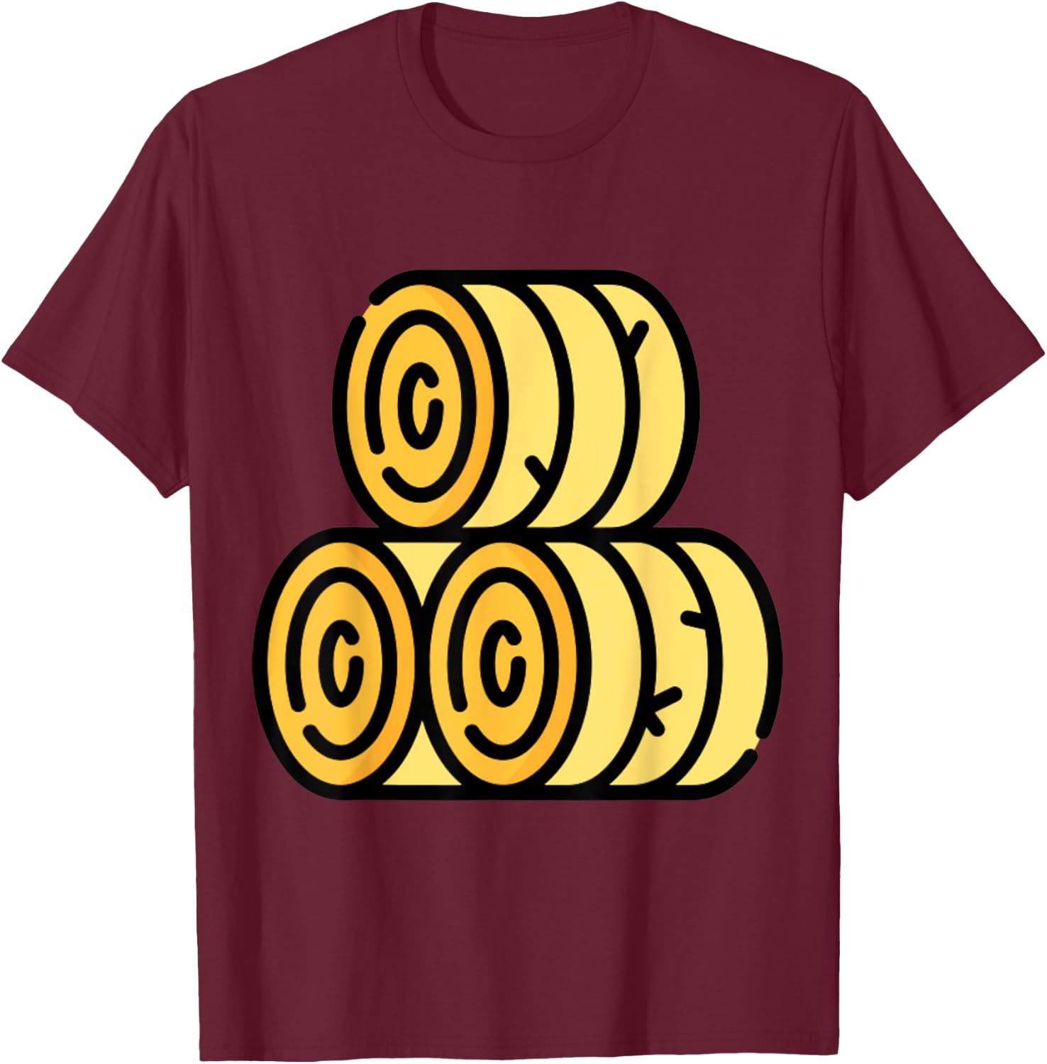 Hay Bale Farm Farming T-Shirt - T-Shirt | Maroon