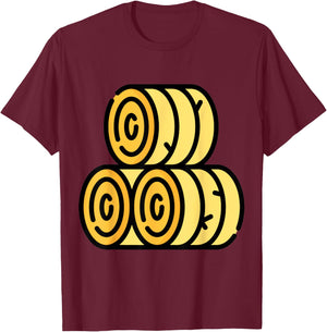Hay Bale Farm Farming T-Shirt - T-Shirt | Maroon
