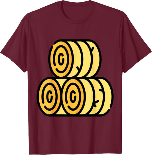 Hay Bale Farm Farming T-Shirt - T-Shirt | Maroon