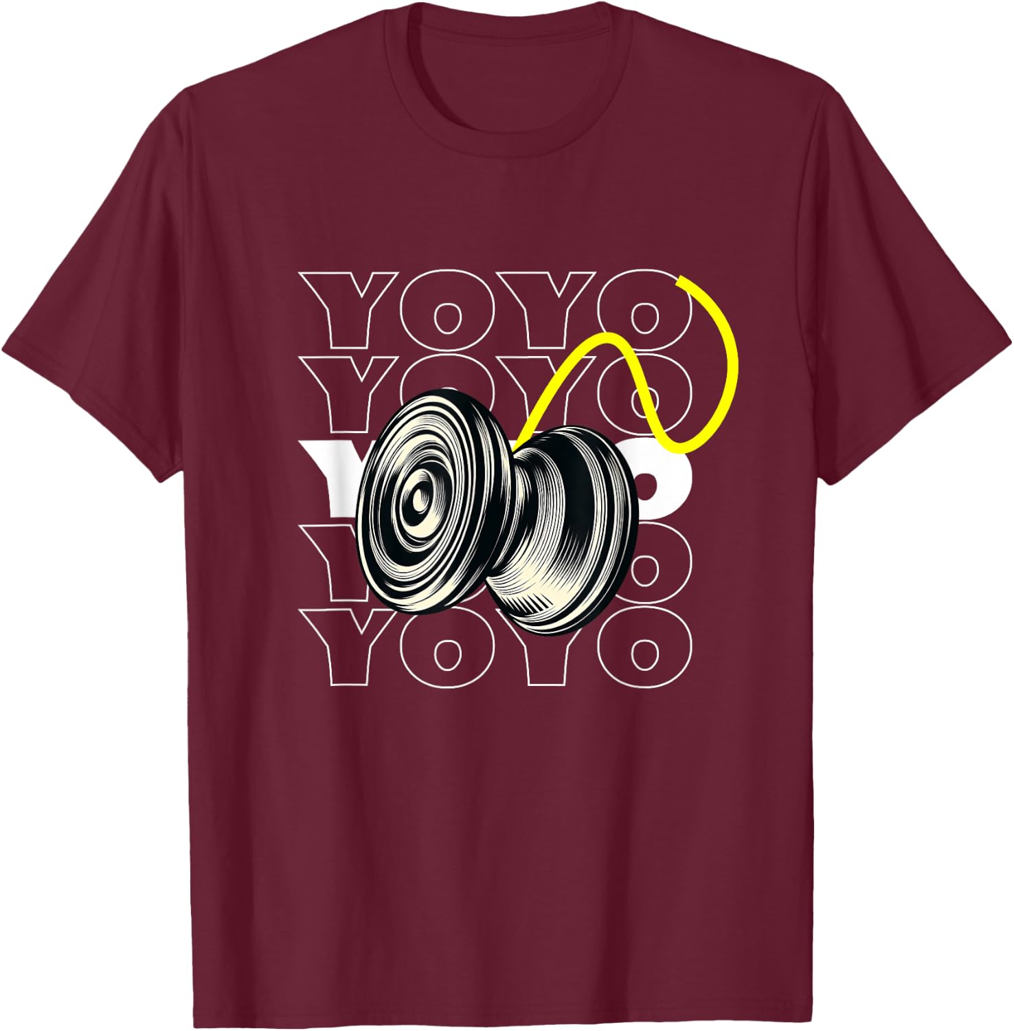 Retro Style Vintage Yoyo Lover Toy Game Pastime YOYO T-Shirt - T-Shirt | Maroon