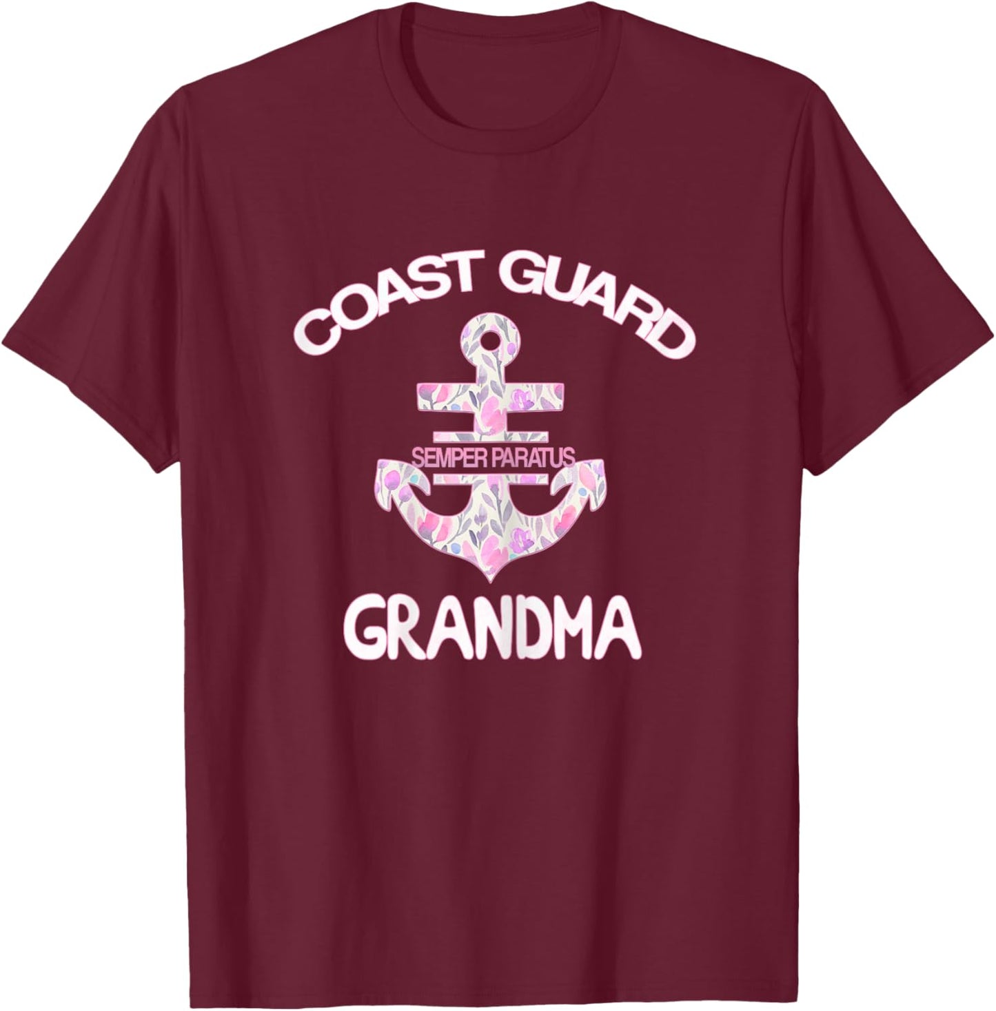 Coast Guard Grandma Granny Teeshirt Gift T-Shirt - T-Shirt | Maroon