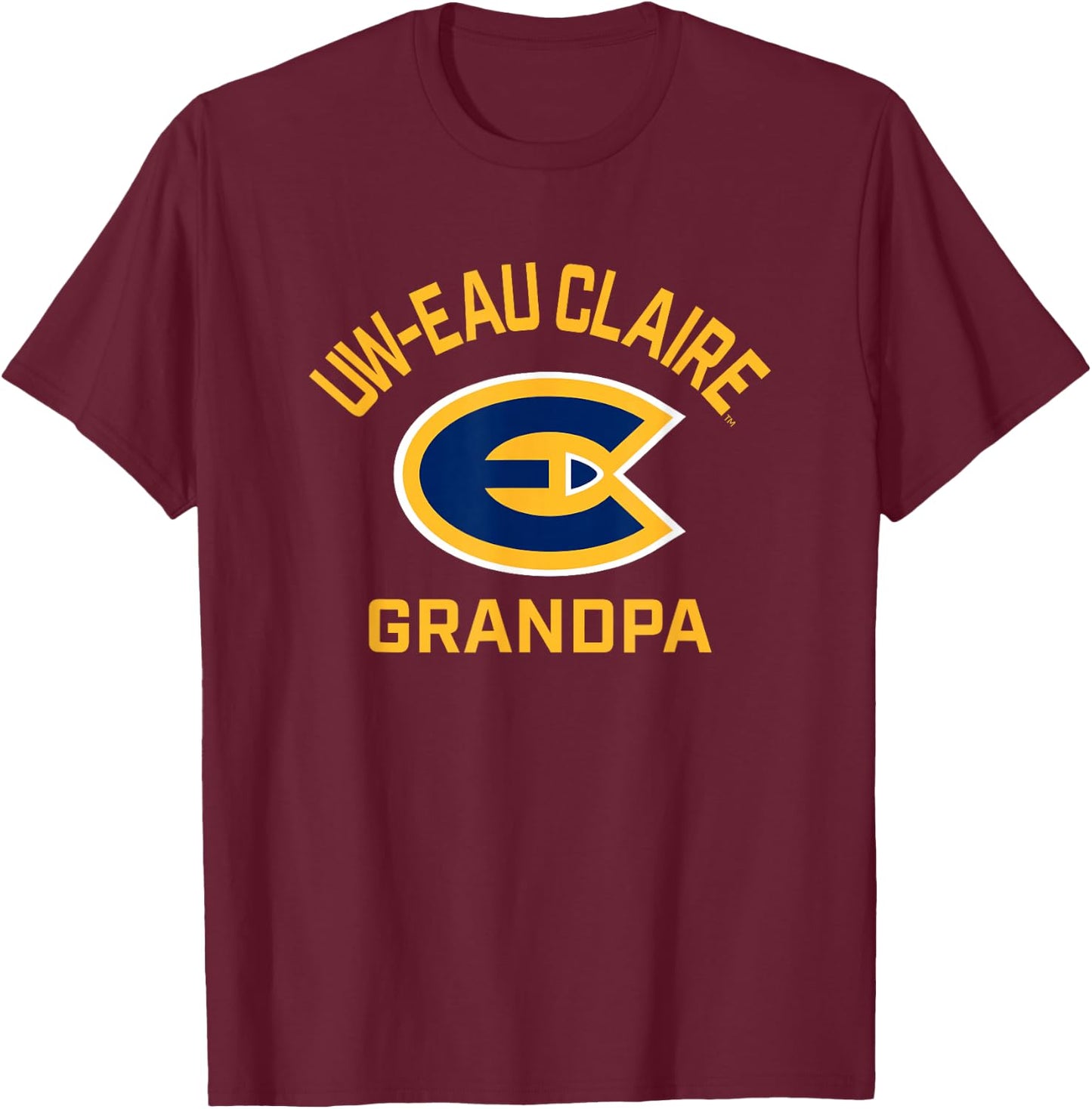 University of Wisconsin-Eau Claire Blugolds Arched Grandpa T-Shirt - T-Shirt | Maroon