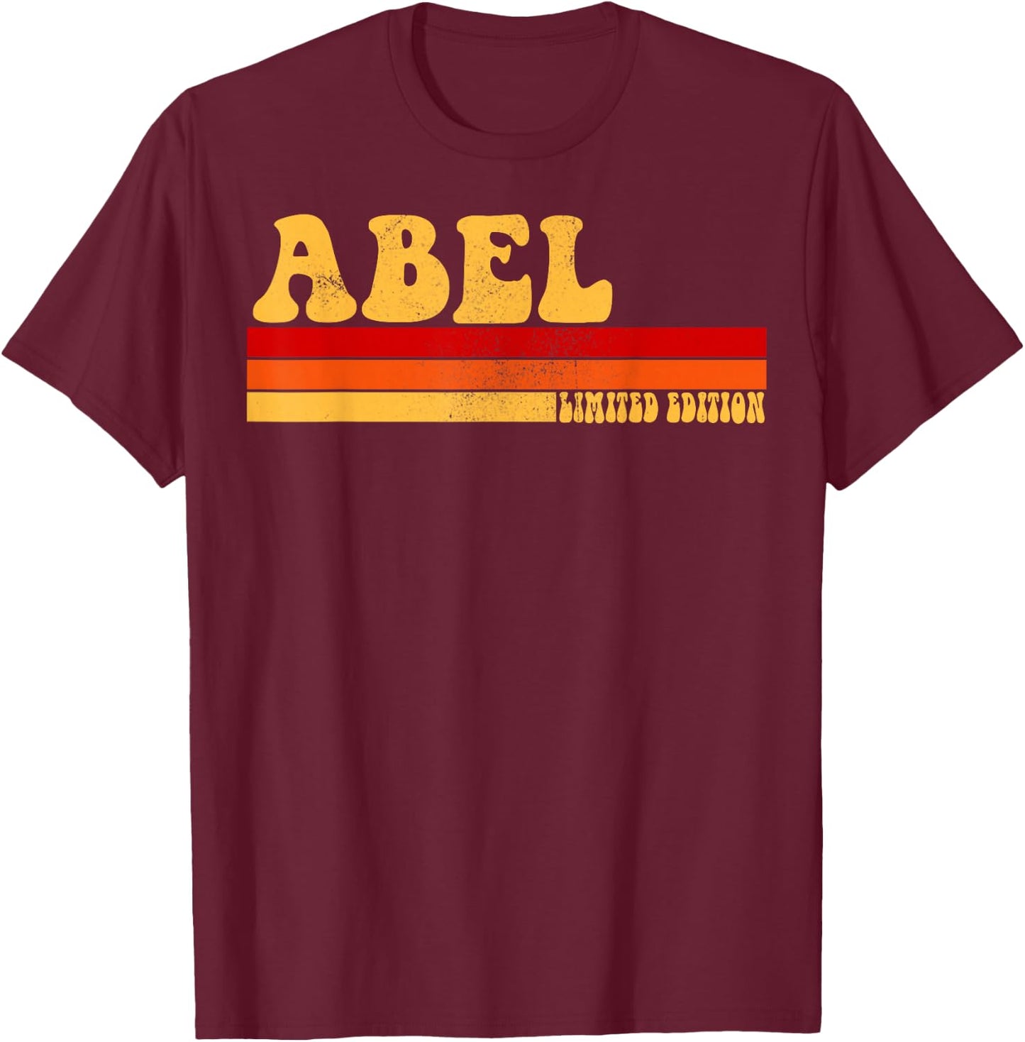 ABEL Name Personalized Idea Men Retro Vintage ABEL T-Shirt - T-Shirt | Maroon
