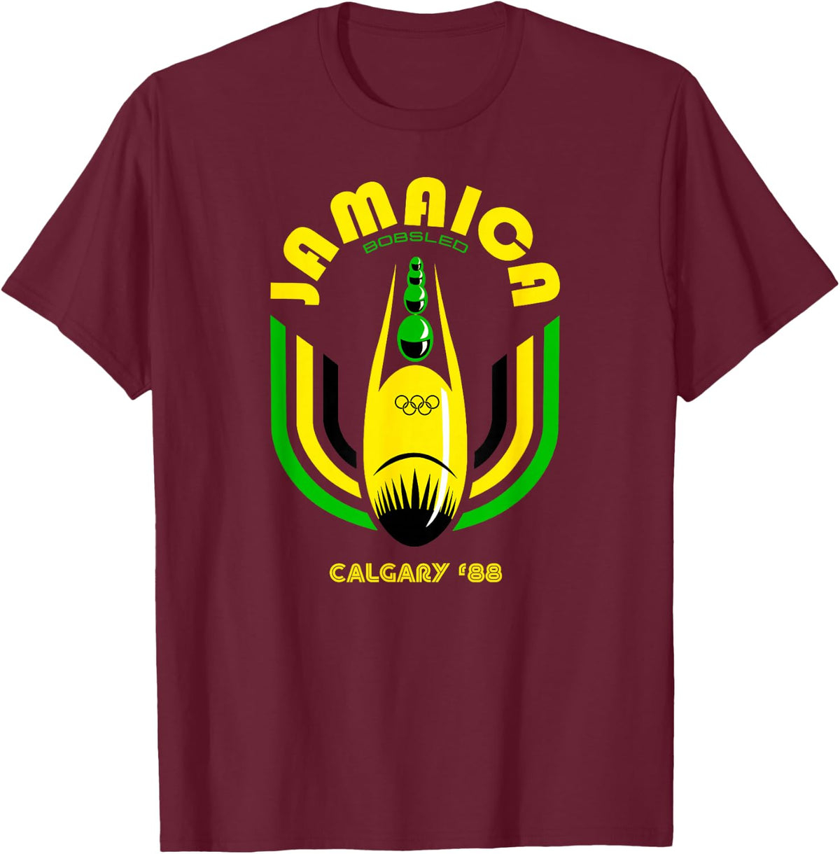 Jamaica Bobsled Team Vintage 1988 Shirt Retro T-Shirt - T-Shirt | Maroon