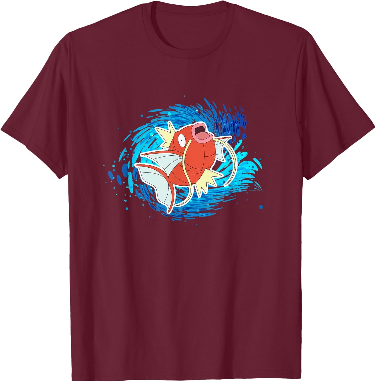 Pokémon Magikarp Using Splash Water Vortex Logo T-Shirt - T-Shirt | Maroon