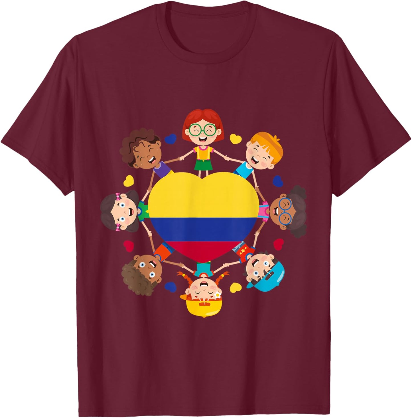 Colombia Hispanic Heritage Toddler Colombian Boys Girls Kids T-Shirt - T-Shirt | Maroon