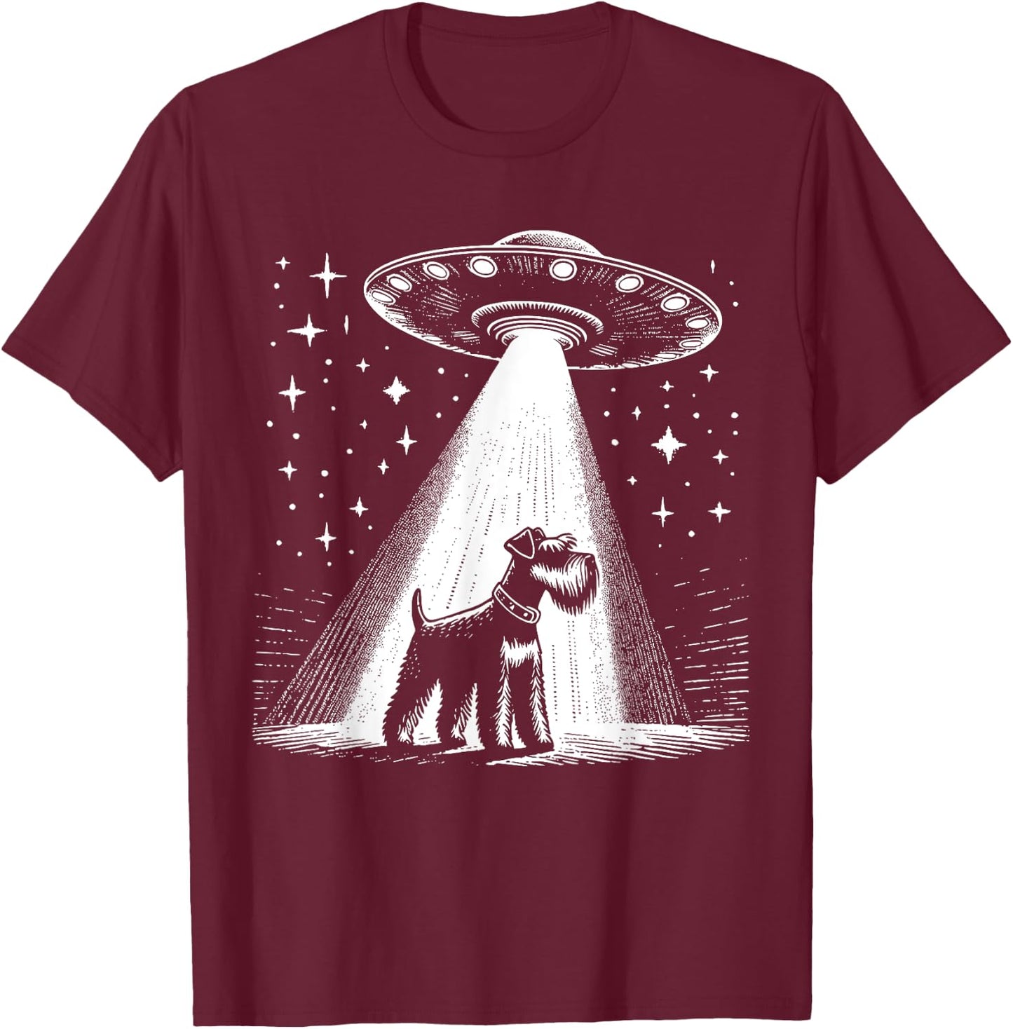Schnauzer Mom Dad Dog - Funny Alien UFO Women T-Shirt - T-Shirt | Maroon