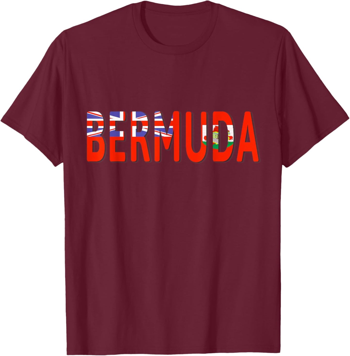Bermuda Country Flag Colors T-Shirt - T-Shirt | Maroon