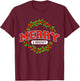 Merry And Christmas Bright Moody And Uptight Matching Couple T-Shirt - T-Shirt | Maroon